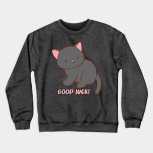 Good Luck Kawaii Black Cat Crewneck Sweatshirt